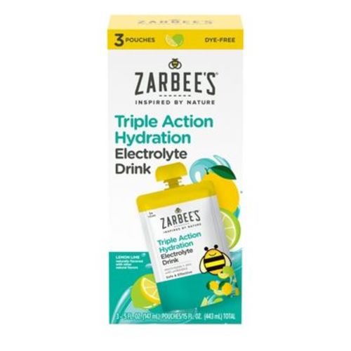 Zarbee's Triple Action Liquid Hydration Pouches - Lemon Lime - 5 fl oz/3ct