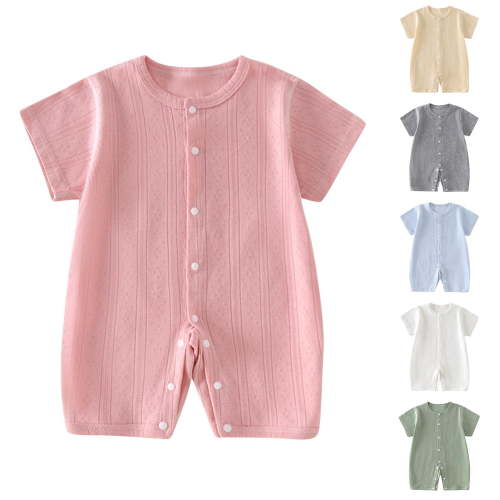 Summer Savings Clearance 2025 Bovxnpu Baby Girl Bodysuit, Infant Baby Cotton Bodysuits, Children's Solid Color Jumpsuit Baby Short Sleeved Breathable Bag Fart Clothes 6 Months