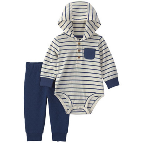 Baby Boys' Striped Long-Sleeve Hoodie and Pants, 2-Piece Set