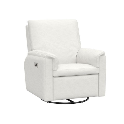 Dream Power Recliner Performance Slub Weave White