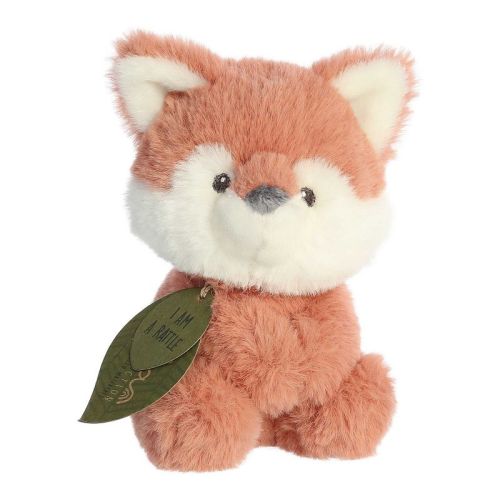 ebba Small Fox Kit Rattle Eco ebba Eco-Friendly Baby Stuffed Animal Orange 6"