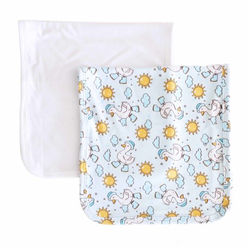 Silly Goose 2pc Burp Cloth Set | Blue