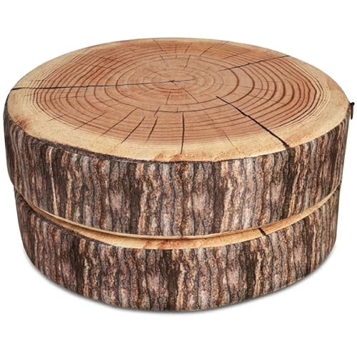 Log Pillow 2 Pack - Cozy & Comfy Wood Pillow with High-Density Foam - Realistic Round Cushions with Washable Covers - Log Cabin Decor & Forest Themed Decor