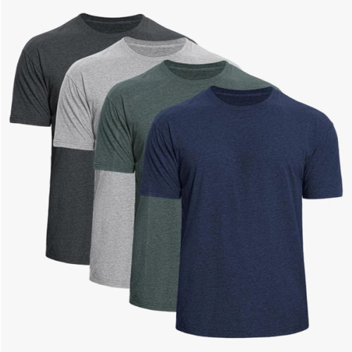 Men's Cotton Crew Neck T-Shirts 4-Pack - Soft Short Sleeve Basic Tees, Comfortable Classic Fit Jersey Shirts for Men