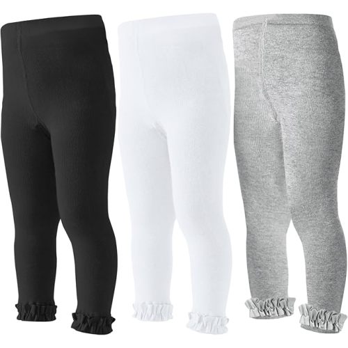 Mini angel Baby Leggings Toddler Footless Tights Girls Ruffle Leggings Kids Cotton Stockings Pants 1/2/3 Pack
