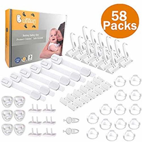 Baby Safety Kit, Baby Proofing with Cabinet Locks - 58 Packs All-in-one Super Value Child Safety Kit (58Packs)