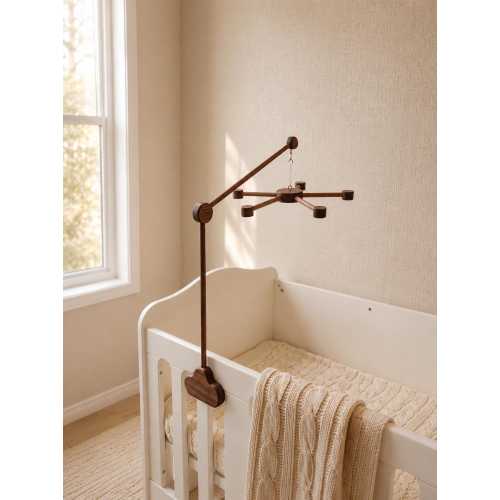 Walnut Mobile Arm for Baby Crib, Handcrafted From Solid American Black Walnut Wood