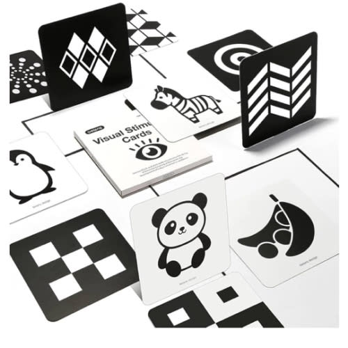 beiens High Contrast Baby Flashcards, Black White Color Newborn Brain Development Toys, Visual Stimulation Learning Activity Cards, Educational Infants Gift (Black & White(for 0-3 Months))