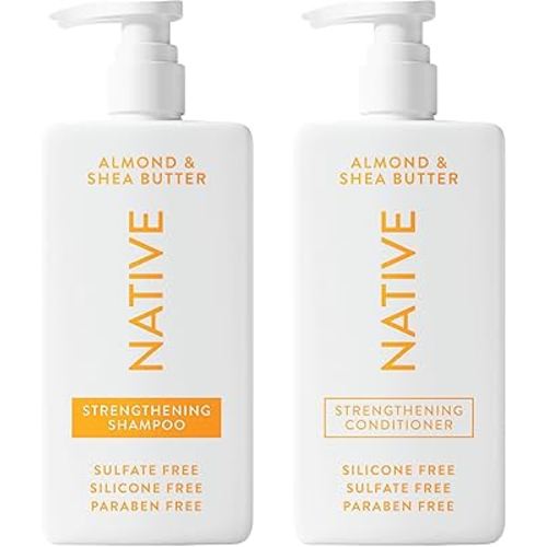 Native Shampoo and Conditioner Contain Naturally Derived Ingredients| All Hair Type Color & Treated, Fine to Dry Damaged, Sulfate & Dye Free - Almond & Shea Butter, 16.5 fl oz each (2 pack)