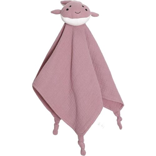 Organic Cotton Muslin Loveys for Babies,Security Blankets for Baby Lovey,Unisex Baby Essentials Neutral,Baby Registry Search,Newborn Baby Gifts for Boys and Girls (Whale Violet)