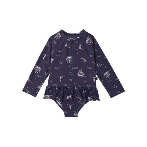 Modern Moments by Gerber Baby and Toddler Girl Rash Guard with Ruffles, Sizes 0/3M-5T