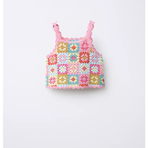 CROCHET KNIT HEARTS TOP - Multicolored | ZARA United States