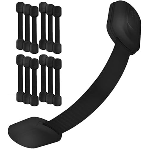 3M Adhesive Child Safety Strap Locks by Baby Proof Me, Baby Latches for Cabinets, Dishwashers, Fridges, Ovens and Trash Cans, Stain Free Toilet Lock (12 Safety Latches)