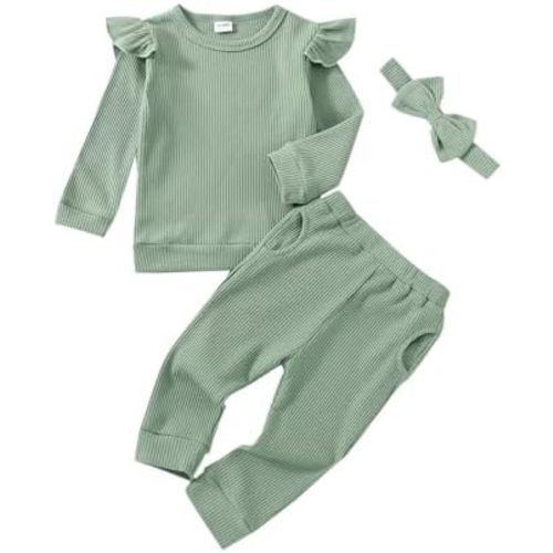 Baby Girl Clothes Fall Winter Outfits Infant Toddler Girls Outfit Long Sleeve Sweatshirt Pants Headband Outfits Set
