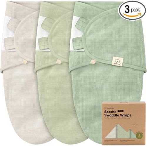 3-Pack Organic Swaddles for Newborns, Baby Swaddles 0-3 Months (Willow) | Newborn Swaddle Sleep Sacks, Soft Cotton, Infant, Baby Swaddle Wraps, Girls, Boys, Large Hook & Loop Closure