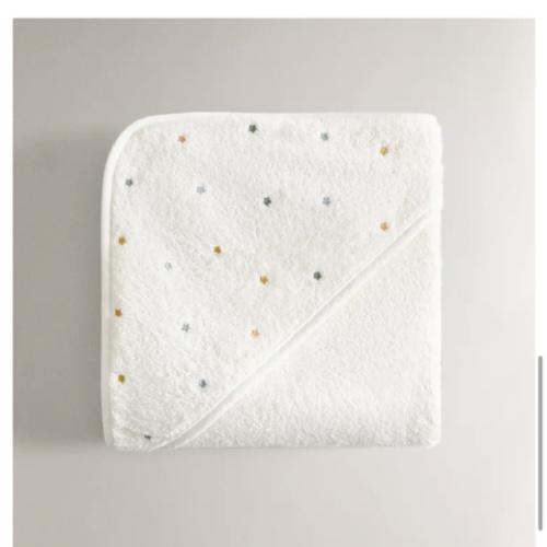 HOODED BABY TOWEL WITH STARS - Oyster-white | ZARA United States