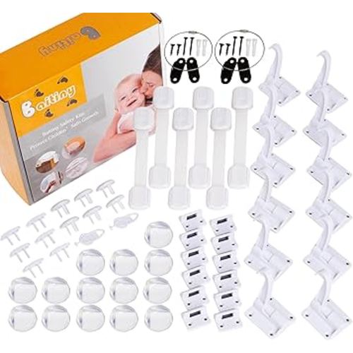Baby Proof Kit, 58 Packs Baby Proofing Kit Essentials Child Proofing Appliance with Cabinet Locks, Corner Guards and Outlet Covers - All-in-one Super Value Child Proof Kit