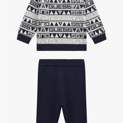 GUESS Baby Boys' Long Sleeve Sweater and Sweater Pants Set
