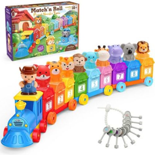FUNFORFUN Animal Train Matching Toys for Toddlers Age 1-3, Montessori Learning Toys,Counting Sort Matching Game for 1 2 3 Year Old Boys Girls Gifts