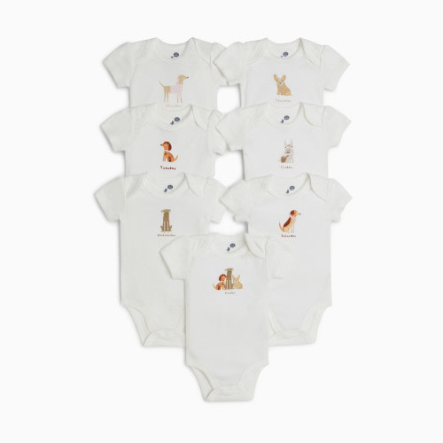Small Story Days Of The Week Bodysuits (7 Pack) - Dog Days, 9-12 M