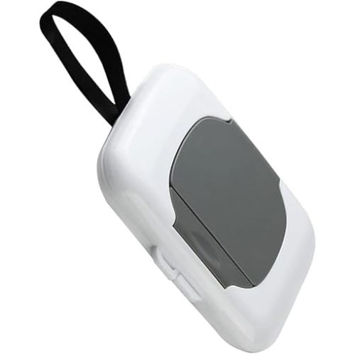 Gray Travel Wipe Holder, Wipes Container,Wet Wipe Container Box for Strollers,Hanging Refillable Wipes Dispenser Portable Baby Wipe Case for Indoor Outdoor Use,Diaper Wipe Holders