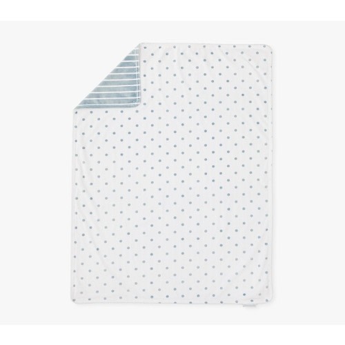 Dot Stripe Chamois Baby Blanket