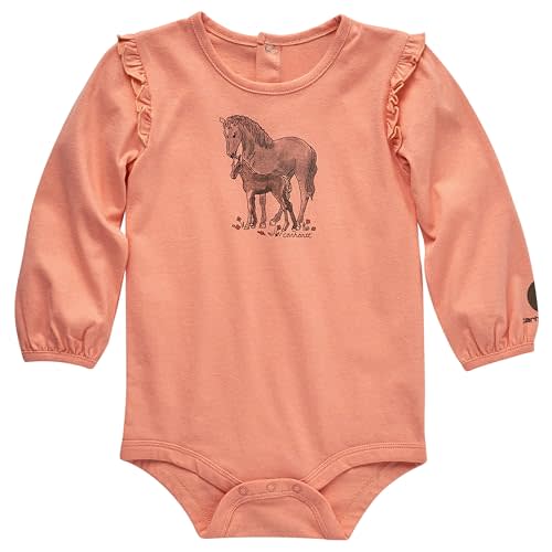 Carhartt baby-girls Knit Long Sleeve Henleyneck Bodysuit