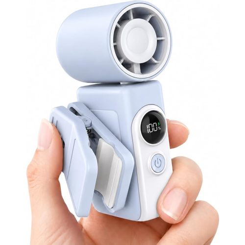 Hotsales Clip-On Portable Fan, 13500 RPM High-Speed Rechargeable Handheld Mini Fan, LED Display, 360° Rotating Detachable Clip, Stroller Fan for Baby, Travel Essentials, Summer Gifts for Women and Men