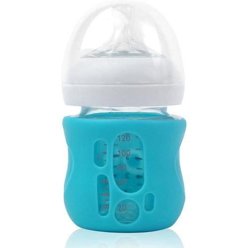 Olababy Silicone Sleeve for Avent Natural Glass Baby Bottles (4 oz, Blue)