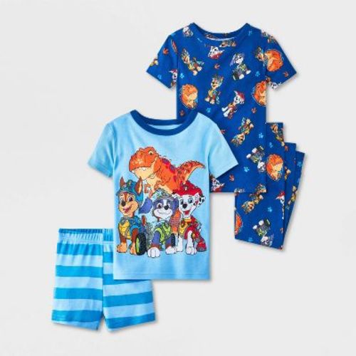 Toddler Boys' 4pc PAW Patrol Cotton Snug Fit Pajama Set - Blue 5T
