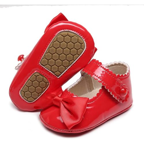 HONGTEYA Baby Girls Shoes Infant Mary Jane Flats Non Slip Newborn Moccasins