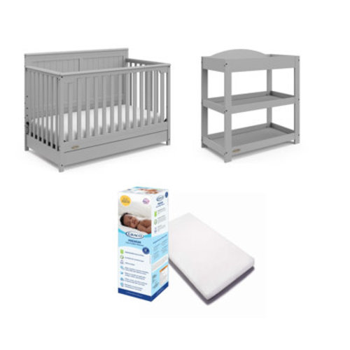 Graco Hadley 5-In-1 Convertible Crib With Drawer, Customizable Changing Table, And Mattress Nursery Set & Reviews | Wayfair