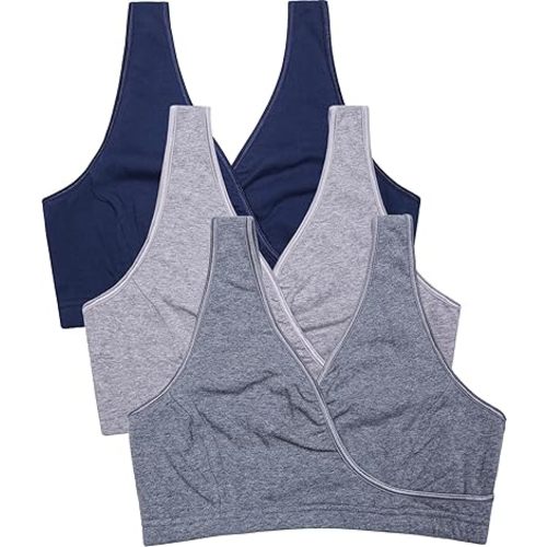 CAKYE 3 Pack Maternity Nursing Sleep Bra Breastfeeding Cotton Bralette