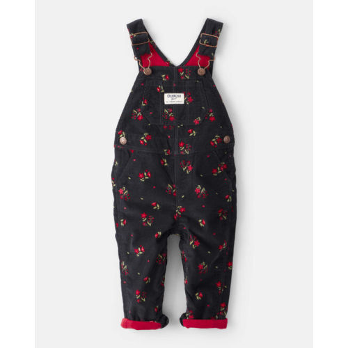 Baby Girl Floral Print Corduroy Overalls - Black - OshKosh B'gosh | Carter's