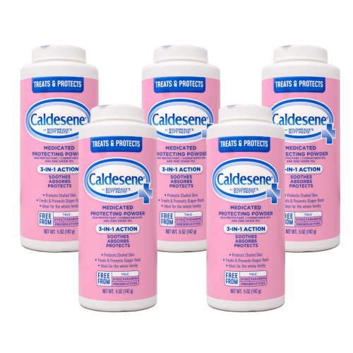 Caldesene Pure Cornstarch Baby Body Powder - Talc Free, 5 Pack Protecting Powder 5oz Each