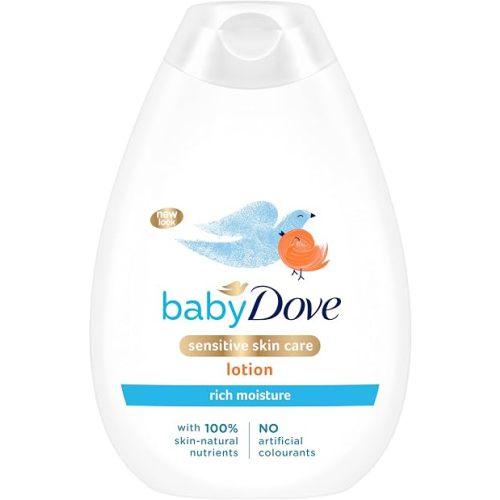 Baby Dove Rich Moisture Body Lotion 400ml Moisturiser for Babies or Newborn with Dry or Eczema-Prone Skin
