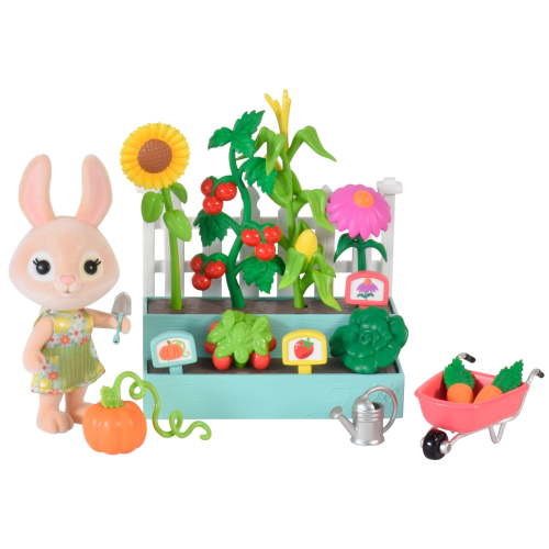 Honey Bee Acres Time to Garden Playset with Bunny Figure, 16 Pieces for Kids Ages 3+