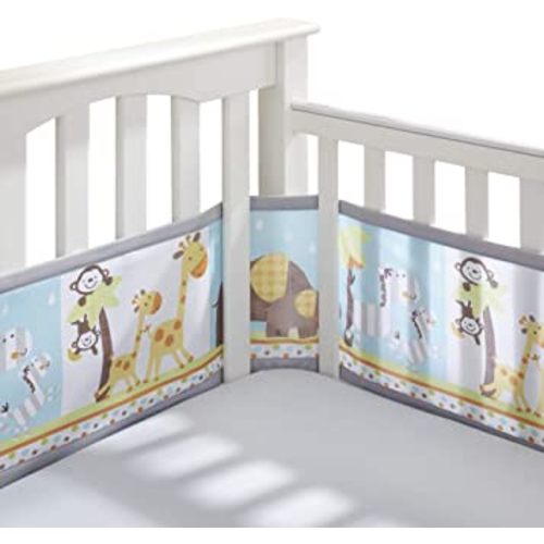BreathableBaby Breathable Mesh Liner for Full-Size Cribs, Classic 3mm Mesh, Best Friends (Size 4FS Covers 3 or 4 Sides)