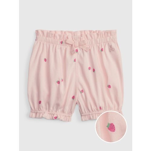 Baby 100% Organic Cotton Mix and Match Pull-On Shorts in pink cameo, size: 6-12 M