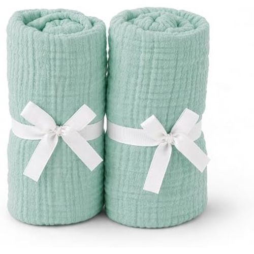 Newton Baby Deluxe Crib Sheet – Ultra-Soft Breathable Organic Cotton Fitted Crib Sheet | Thicker & Softer Design | Machine Washable Baby Bedding | Aqua Mint