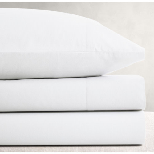Vintage-Washed Organic Percale Oval Crib Fitted Sheet | RH Baby & Child