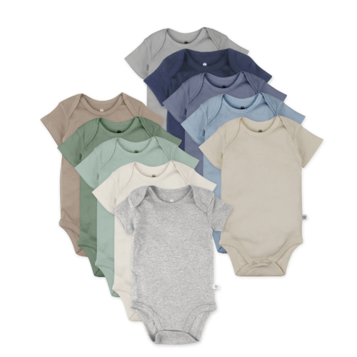 10-Pack Organic Cotton Short Sleeve Bodysuits