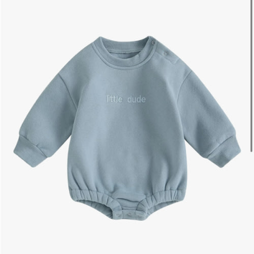 VISGOGO Newborn Infant Baby Boy Girls Oversized Romper Little Dude Sweater Onesie Coming Home Outfit Neutral Clothes