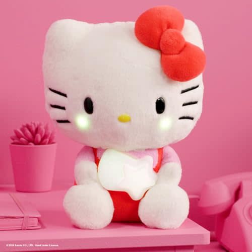 Jazwares Hello Kitty and Friends - Hello Kitty 10-inch Illuminating Feature Plush - 5 Colors and Twinkle Sounds - Amazon Exclusive - Officially Licensed Sanrio Product from Ages 6+
