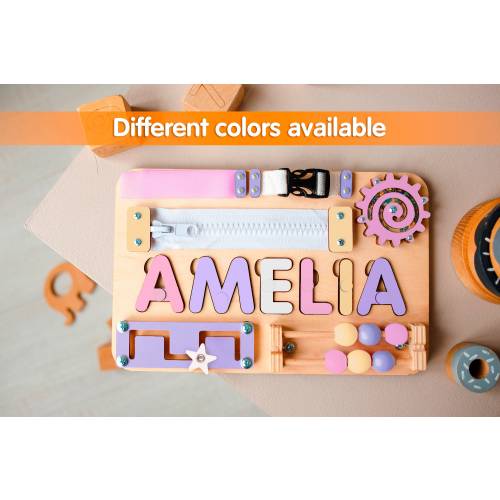 Name Puzzle Busy Board Personalized Baby Gift Baby Shower Wooden Puzzle Montessori Toys First Birthday Learning Board Toddler Baby Gifts