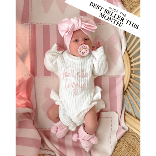 Isn’t she lovely birth announcement romper – Penny and Co Collections
