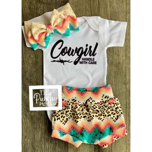 Baby Full Outfit Set / Toddler Full Outfit Set / Trendy Baby Clothes / Cowgirl Handle With Care Western Baby Clothing Set