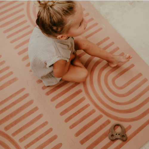 Premium Foam Haven Playmat | Linear, Camel | Toddlekind