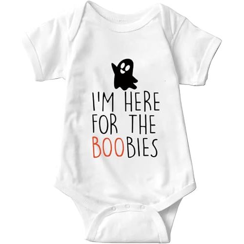 Halloween Spooky Season Funny Baby Bodysuits Little Boo Ghost Outfit Clothes