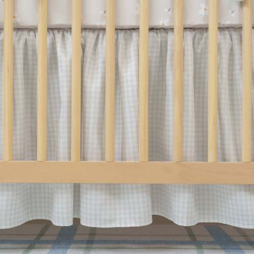 Gathered Crib Skirt | Gingham in Mist Sage